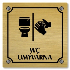 WC, umývárna, 148x148mm, zlatá, Kansas